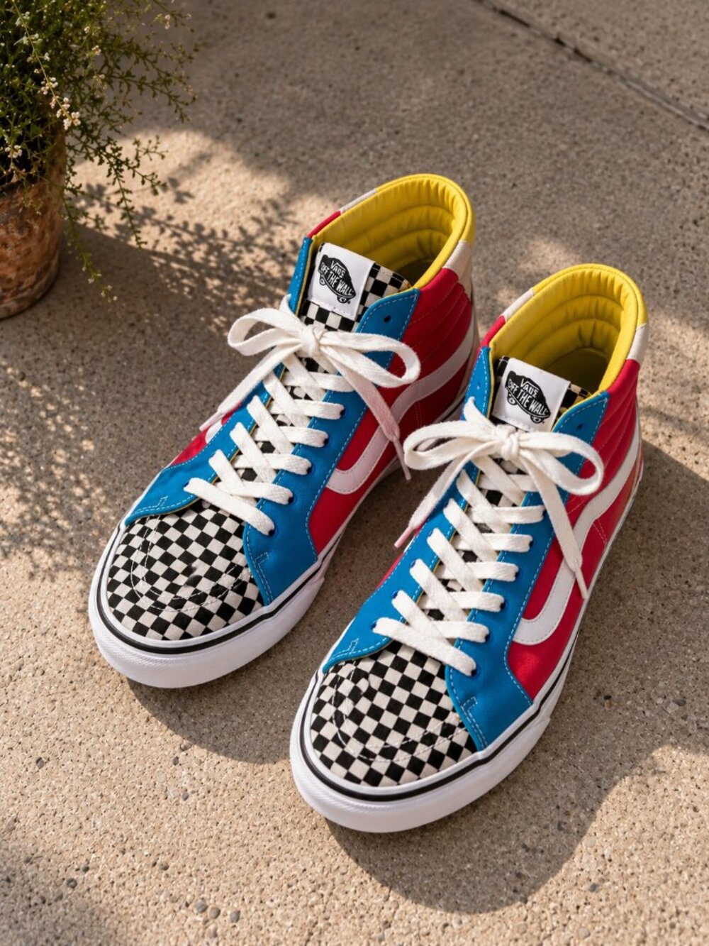 Airwalk Checkerboard High Top Sneakers 8 Retro Colorblock Skater Streetwear
